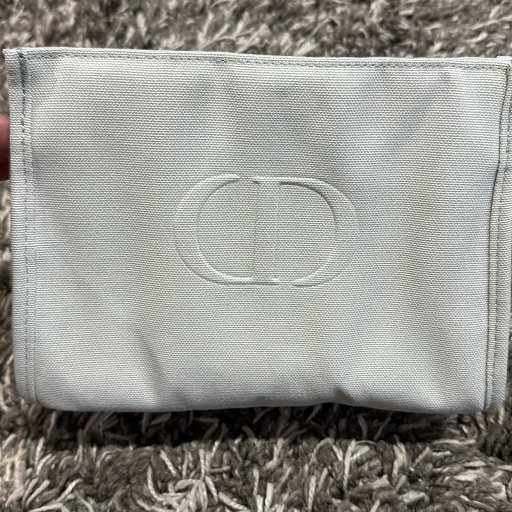Dior Beauty Gray Trousse Canvas Pouch Cosmetic Makeup Bag